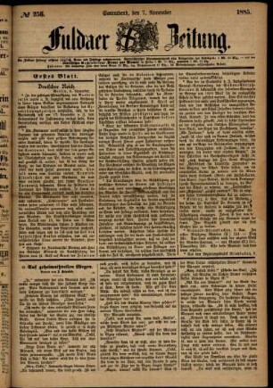 Ausgabe vom Samstag, den 07. November 1885.