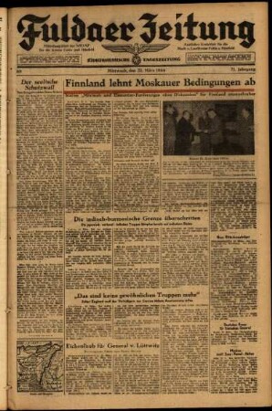 Ausgabe vom Mittwoch, den 22. März 1944.