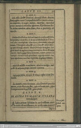 Caput V. De Alpha Primarum Syllabarum ancipiti