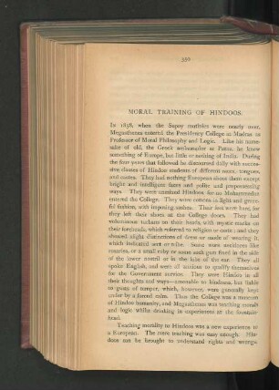 Moral Training of Hindoos.