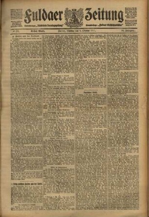 Erste Ausgabe vom Montag, den 09. Oktober 1911.