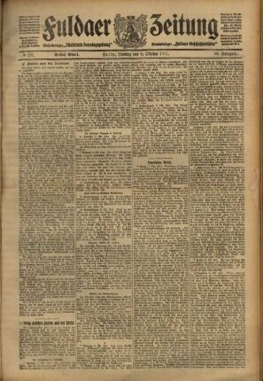 Erste Ausgabe vom Montag, den 09. Oktober 1911.
