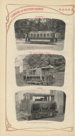 Budapest ; Gr. Lichterfelde b. Berlin ; City and South London Railway Co.