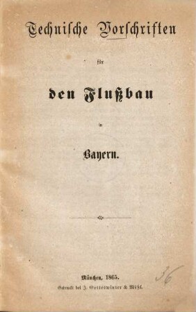 Technische Vorschriften für den Flußbau in Bayern