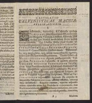 1-26, Castigatio Libelli Calvinistici...