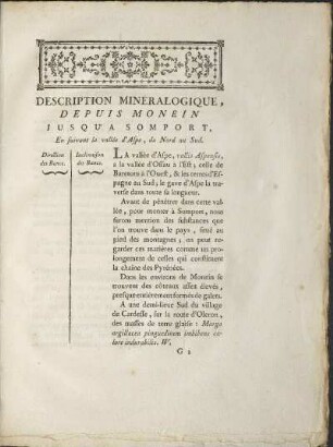 Description Minéralogique, Depuis Monein Jusqu'a Somport, ...