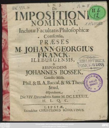 De Impositione Nominum