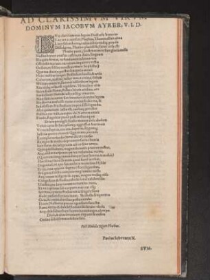 Ad Clarissimvm Virvm Dominvm Iacobvm Ayrer, V. I. D.