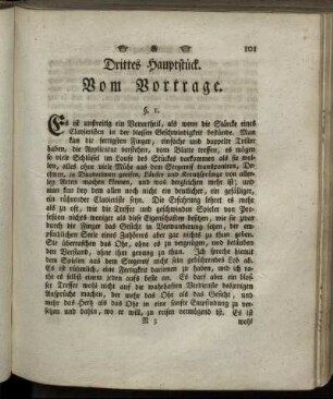 Drittes Hauptstück. Vom Vortrage.