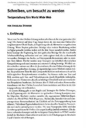 Schreiben, um besucht zu werden: Textgestaltung fürs World Wide Web