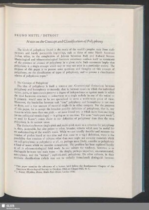 Notes on the Concept and Classification of Polyphony