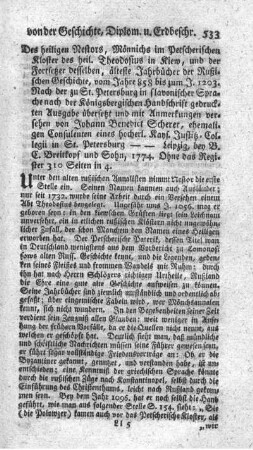 Aelteste Jahrbücher der russischen Geschichte, vom Jahre 858 bis zum Jahre 1203.,