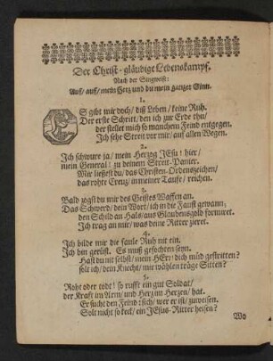 [Trauerlied] Der Christ-gläubige Lebenskampf.