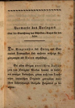 Deutsche Uebersetzung des Quintus Horatius Flaccus : aus der Stereotyp-Ausgabe von Tauchnitz in Leipzig