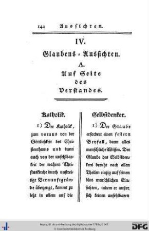 IV. Glaubens-Aussichten.
