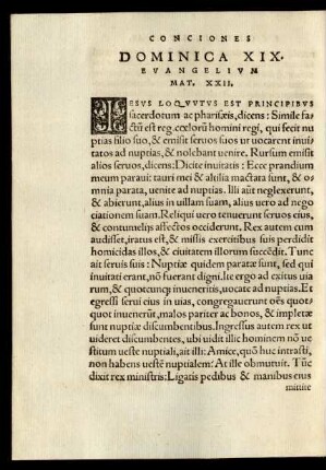 Dominica XIX. Evangelium Matt. XXII.
