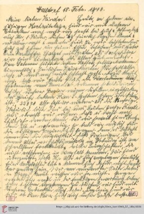 Korrespondenz von Alice und Ludwig Klein: Brief von Alice Klein an Irmgard Ehrlich und Günter Ehrlich