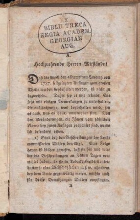 A. Hochzuehrende Herren Mitstände!
