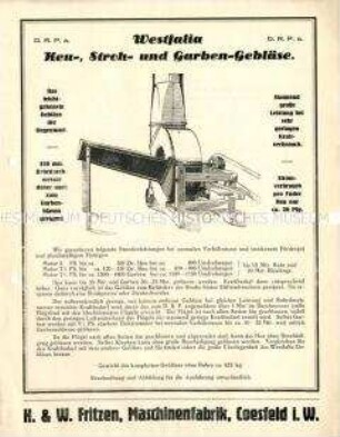 Heu-, Stroh- und Garben-Gebläse.
