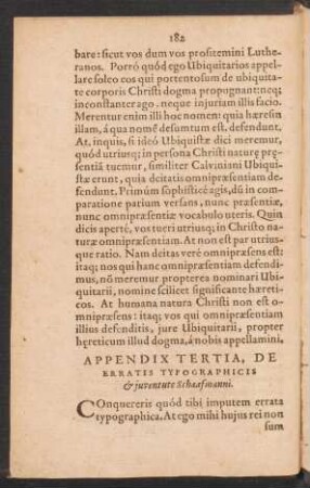 Appendix Tertia, De Erratis Typographicis et iuventute Schaafmanni.