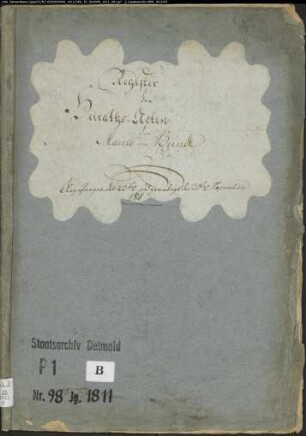 Zivilstandsregister der evangelischen Gemeinde Bünde, Kreis Herford (GHT 1811) (Gemeinde: Evangelische Gemeinde Bünde)