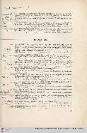 Holz etc. (Nr. 1012-1036)