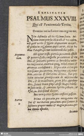 Psalmus XXXVIII. Qui est Poenitentialis Tertius