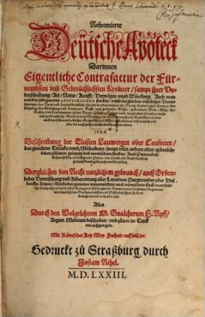 Reformierte Deütsche Apoteck