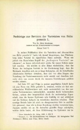 Nachträge zur Revision der Varietäten von Helix pomatia L.