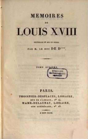 Mémoires de Louis XVIII. 10