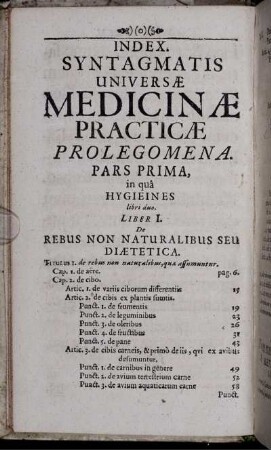 Index. Sytagmatis Universae Medicinae Practicae Prolegomena
