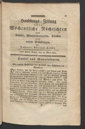 13tes Stück, Gotha, den 30. Mart. 1799.