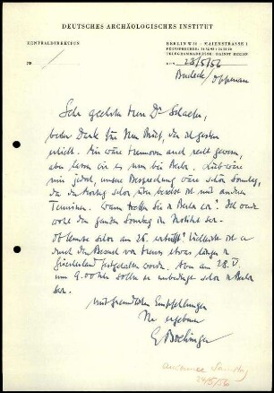 E. Boehringer an W. Schaefer