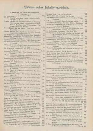 Systematisches Inhaltsverzeichnis.
