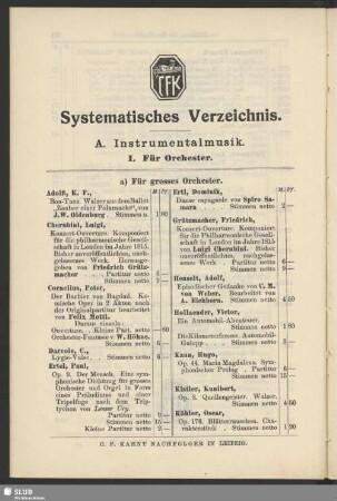 II. Teil. Systematisches Verzeichnis