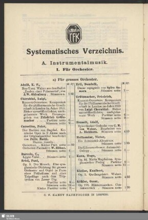 II. Teil. Systematisches Verzeichnis