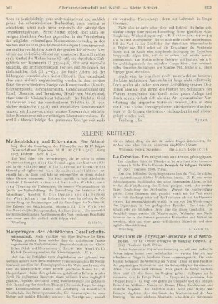 601-604 Kleine Kritiken