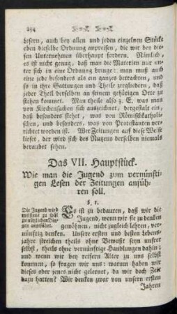 Das VII. Hauptstück
