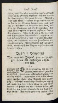 Das VII. Hauptstück
