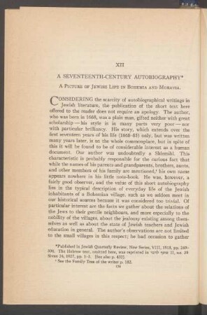 XII. A seventeenth-century autobiography