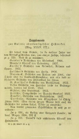Supplemente zur Galerie oberlausitzischer Historiker. (Mag. XXXIV. 177.)