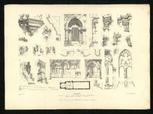 Kloster Bebenhausen: Säulenkapitäle und Konsolen. Ansicht.