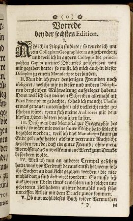 Vorrede bey der sechsten Edition.