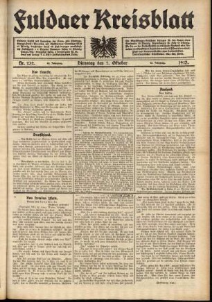 Ausgabe vom Dienstag, den 07. Oktober 1913.
