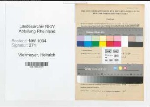 Entnazifizierung Heinrich Viehmeyer , geb. 04.08.1912 (Hauptfeldwebel)