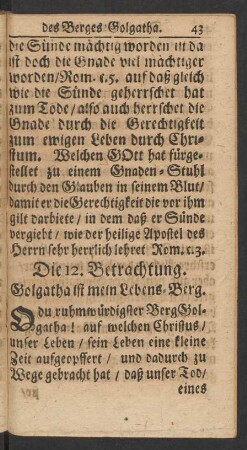 Die 12. Betrachtung. Golgatha ist mein Lebens-Berg.