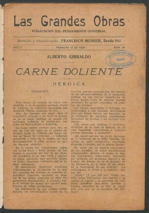 1923003400: Carne doliente