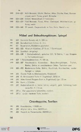 Orientteppiche, Textilien (Nr. 598-605)