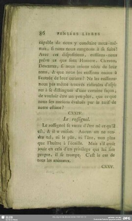 CXXIV. Le rossignol