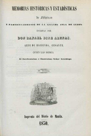 Entrega 11: Memorias históricas y estadísticas de Filipinas y particularmente de la grande isla de Luzon